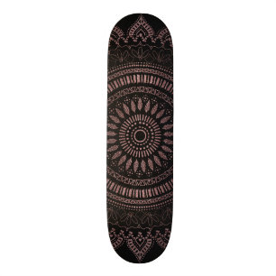 Skateboard Modèle de mandala en or rose tribal moderne