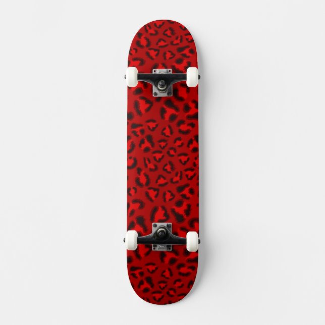 Skateboard Modèle rose de texture de léopard (Recto)