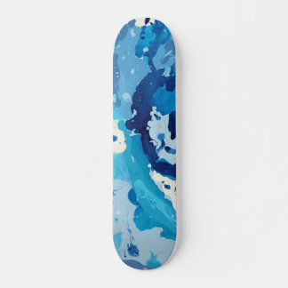 Skateboard Modern abstract with pastel shades of blue ocean