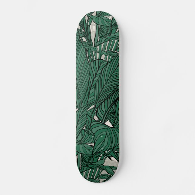Skateboard Moderne feuillage vert plante Design botanique (Recto)