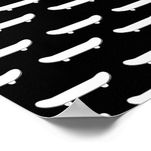 Skateboard monochrom schwarzer Skater Urban Sport Poster