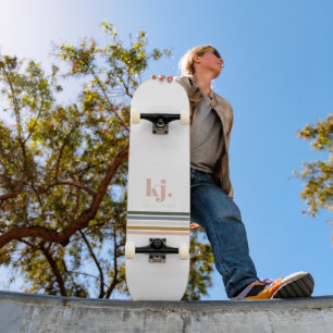 Skateboard Monogramme Bandes Rétro Chic