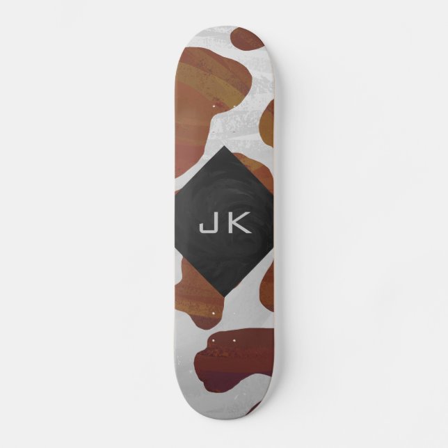 Skateboard Monogramme Brown et blanc de vache (Recto)