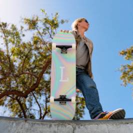 Skateboard Monogramme Cool Girly Moderne Arc-en-ciel