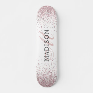 Skateboard Monogramme de Parties scintillant or Rose tendance