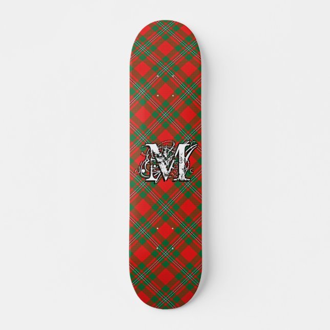 Skateboard Monogramme de Tartan Clan Gregor MacGregor (Devant)