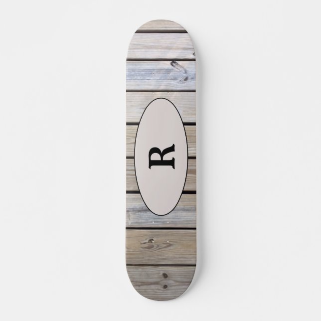 Skateboard Monogramme en bois patiné (Devant)