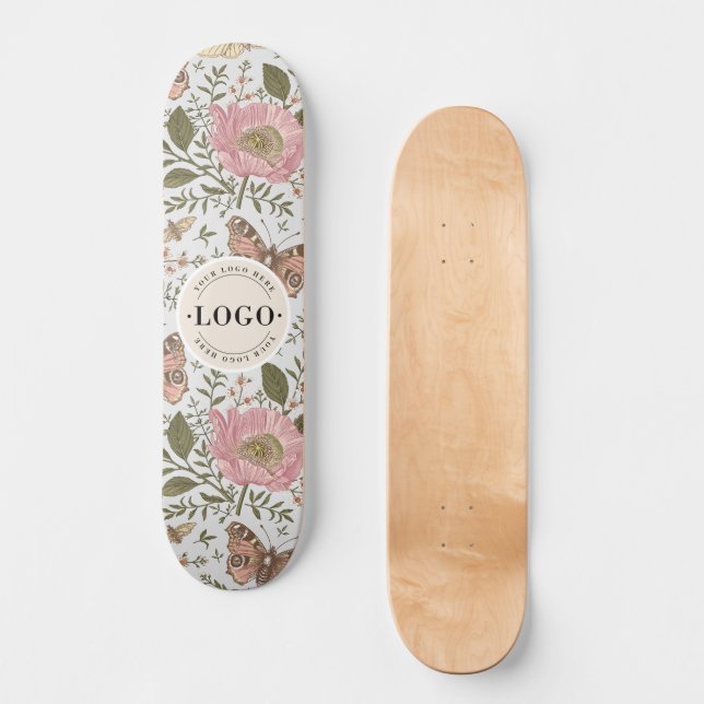 Skateboard Monogramme floral botanique de fleurs sauvages à l (Recto)