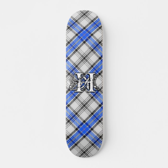 Skateboard Monogramme Hannay du clan Tartan extrême (Devant)