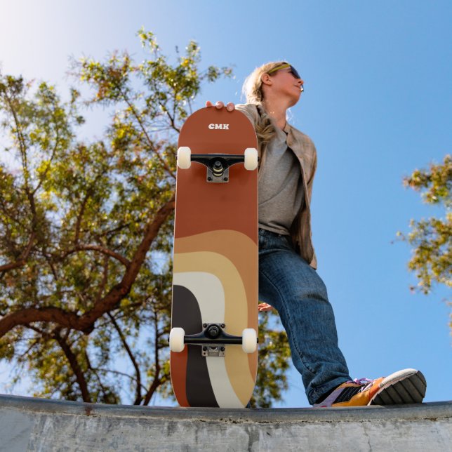 Skateboard Monogramme Hippie Super les années 70 orange rétro (Extérieur 1)