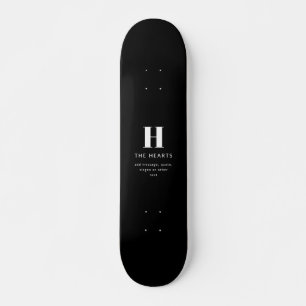 Skateboard Monogramme moderne modifiable Nom et message   Noi