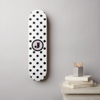Skateboard Monogramme personnalisé des points noirs