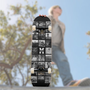 Skateboard Monogramme personnalisé Nom Cool Instagram Photo