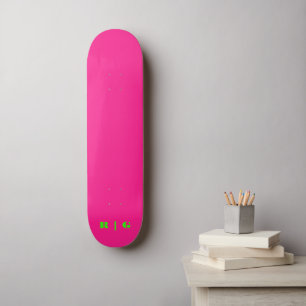 Skateboard Monogramme personnalisé rose rétrograde initial né