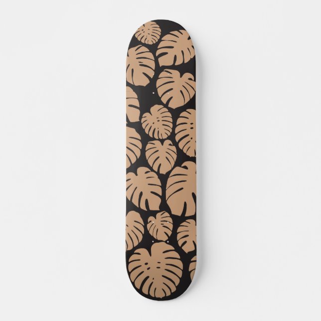 Skateboard Monstera en Tan et noir (Devant)