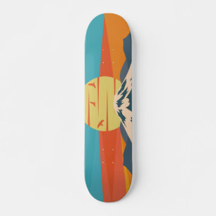 Skateboard Mont Fuji Retro Style Mountain Sunset au Japon