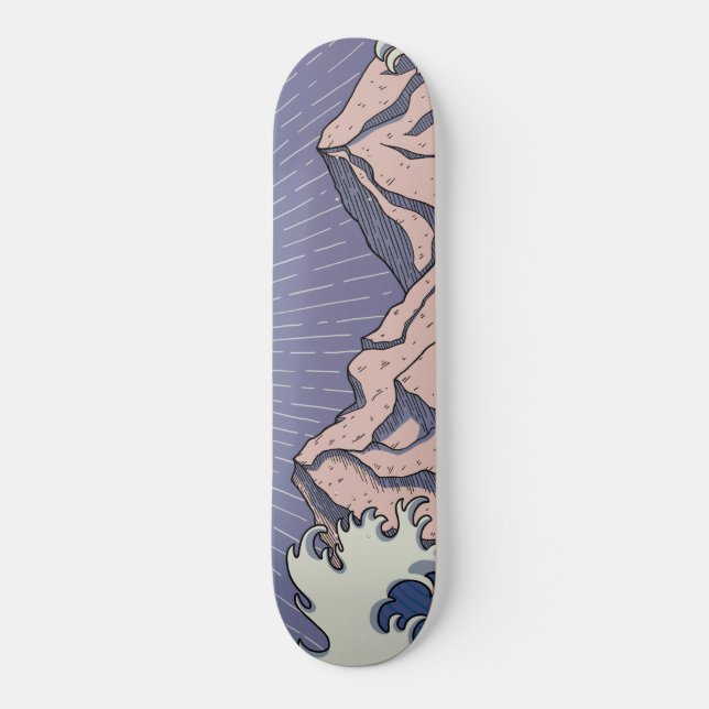 Skateboard Montagnes et vagues (Recto)