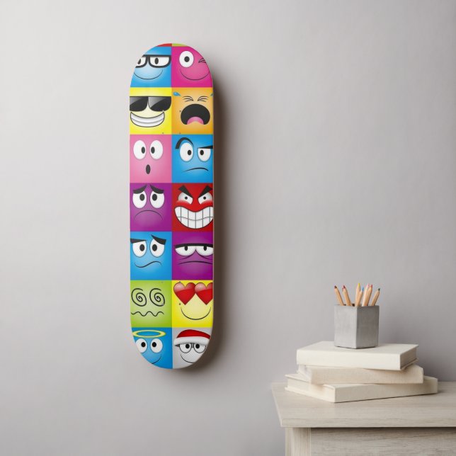 Skateboard Moods and Emoticons (Art mural)