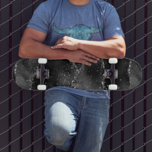 Skateboard Moody Agate Onyx Black Silver Vampy Goth Parties
