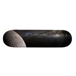 Skateboard Moon and Galaxy