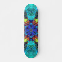 Mosaic Kaleidoscope Fleur Bleu Vert et Orange