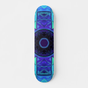 Skateboard Mosaic Mandala bleu et violet