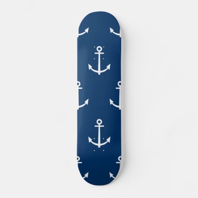 Skateboard Motif 1 d'Ancres de bleu marine (Recto)