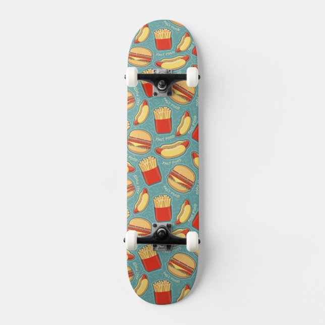 Skateboard Motif 3 d'aliments de préparation rapide (Recto)