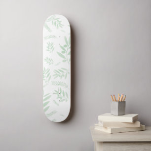 Skateboard Motif à branche d'olivier naturel