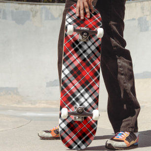 Skateboard Motif à carreaux tartan rouge noir blanc Design