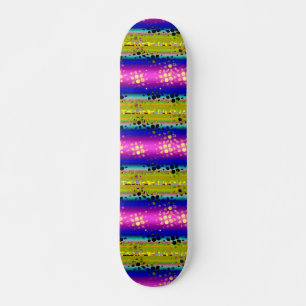 Skateboard Motif à pointillés de Kaleidoscope arc-en-ciel