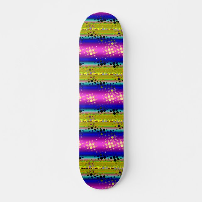 Skateboard Motif à pointillés de Kaleidoscope arc-en-ciel (Devant)