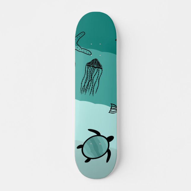 Skateboard Motif à thème sous-marin (Devant)