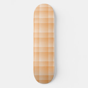 Skateboard Motif abstrait à carreaux orange et blanc