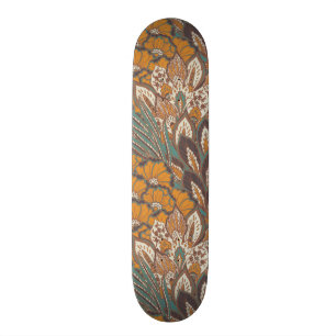 Skateboard Motif abstrait de plume de paon