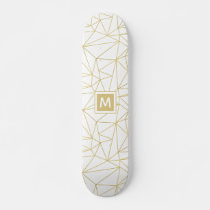 Skateboard Motif Abstrait géométrique Monogram Gold