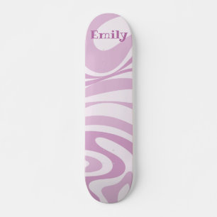 Skateboard Motif Abstrait rétro personnalisé Lilac