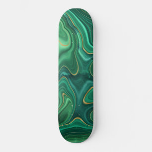 Skateboard Motif Abstrait Vert Jaune Luxe Glamour