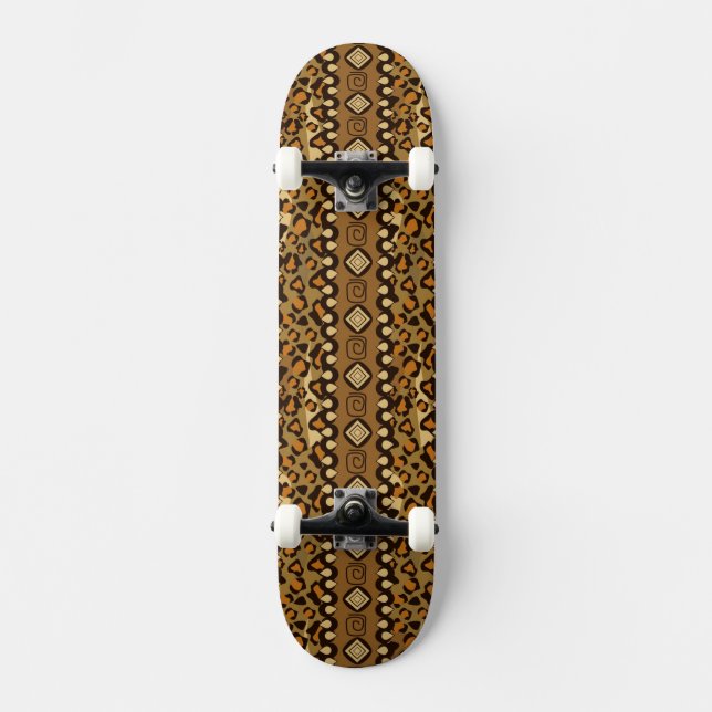 Skateboard Motif africain de peau de guépard (Recto)