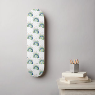 Skateboard Motif arc-en-ciel aquarelle