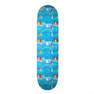 Skateboard Motif au néon de yacht