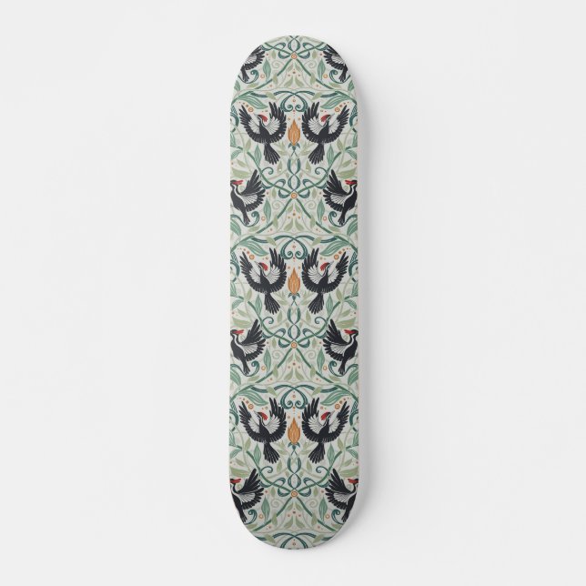 Skateboard Motif avec pic-blanc à bec ivoire (Devant)