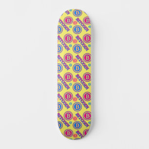 Skateboard Motif Bitcoin coloré