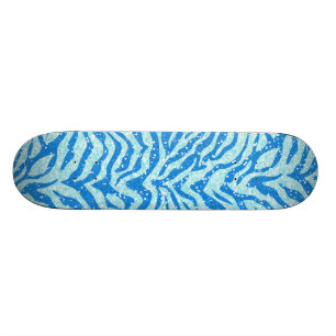 Skateboard Motif bleu de rayure de zèbre d'impression de