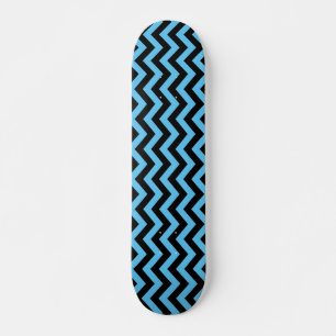 Skateboard Motif Chevron bleu et noir