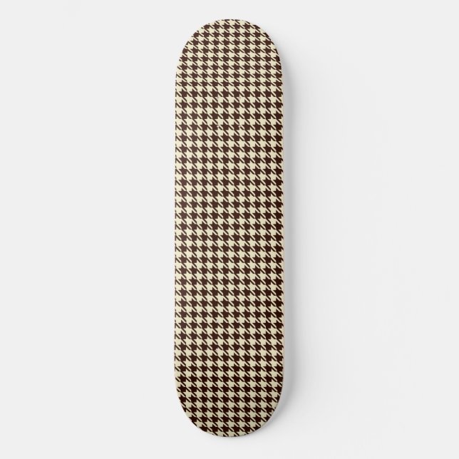 Skateboard Motif classique Brown ivoire Pepita Houndstooth (Recto)