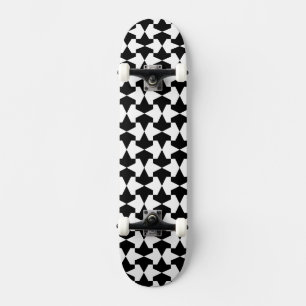 Skateboard Motif classique des mamelons noirs et blancs
