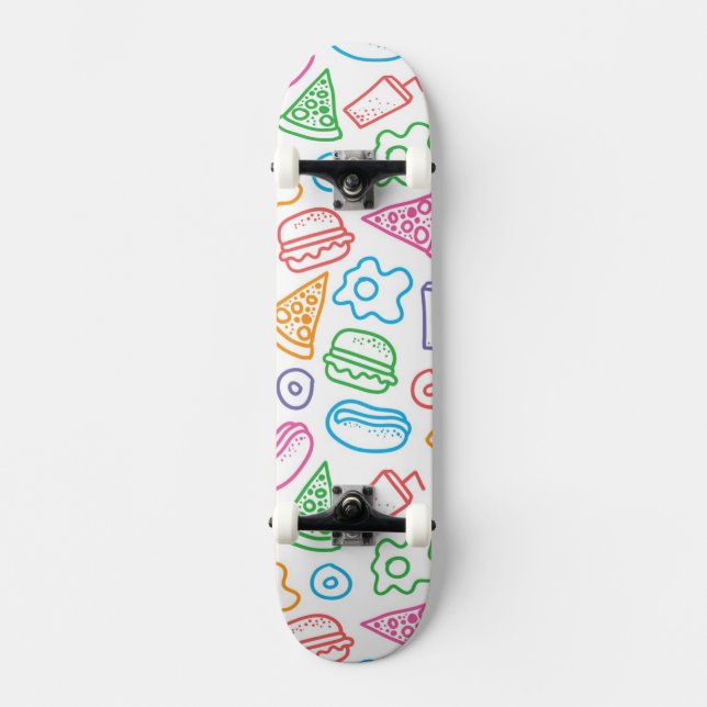 Skateboard Motif d'aliments de préparation rapide (Recto)