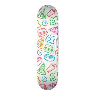 Skateboard Motif d'aliments de préparation rapide