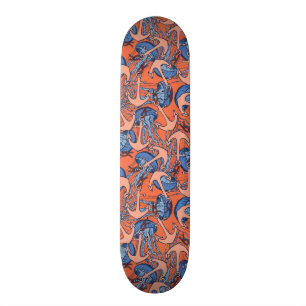 Skateboard Motif d'Ancre et de méduses